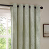 Yard Hebden Striped Cotton Ready Made Eyelet Curtains Forest Green