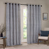 Yard Hebden Striped Cotton Ready Made Eyelet Curtains Navy
