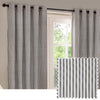 Yard Hebden Striped Cotton Ready Made Eyelet Curtains Grey
