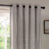 Yard Hebden Striped Cotton Ready Made Eyelet Curtains Grey