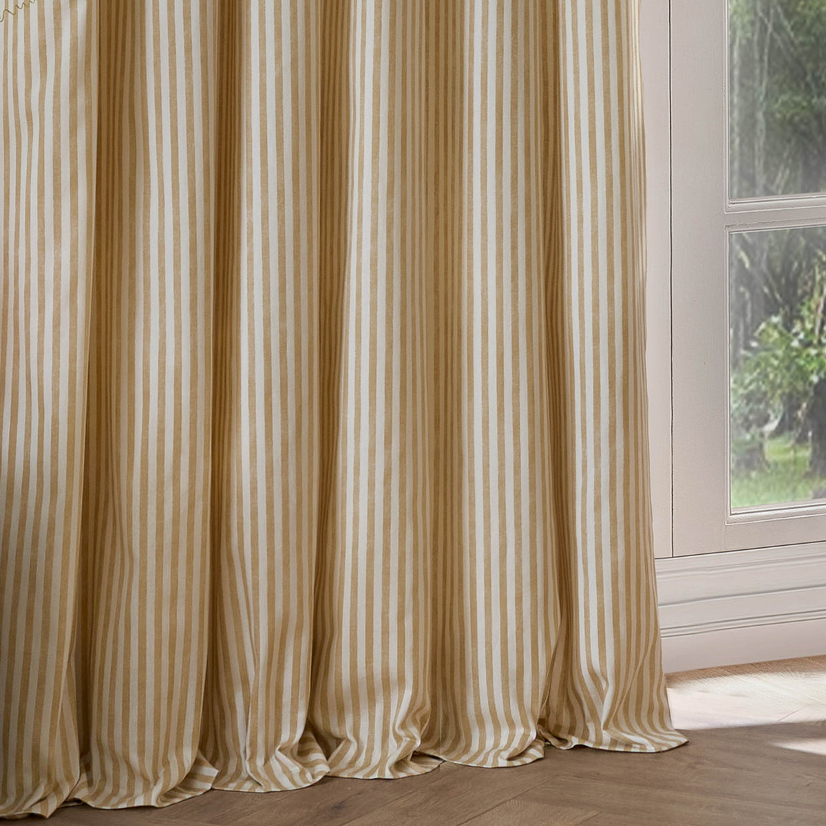 Yard Hebden Cotton Ready Made Eyelet Curtains Honey Yellow