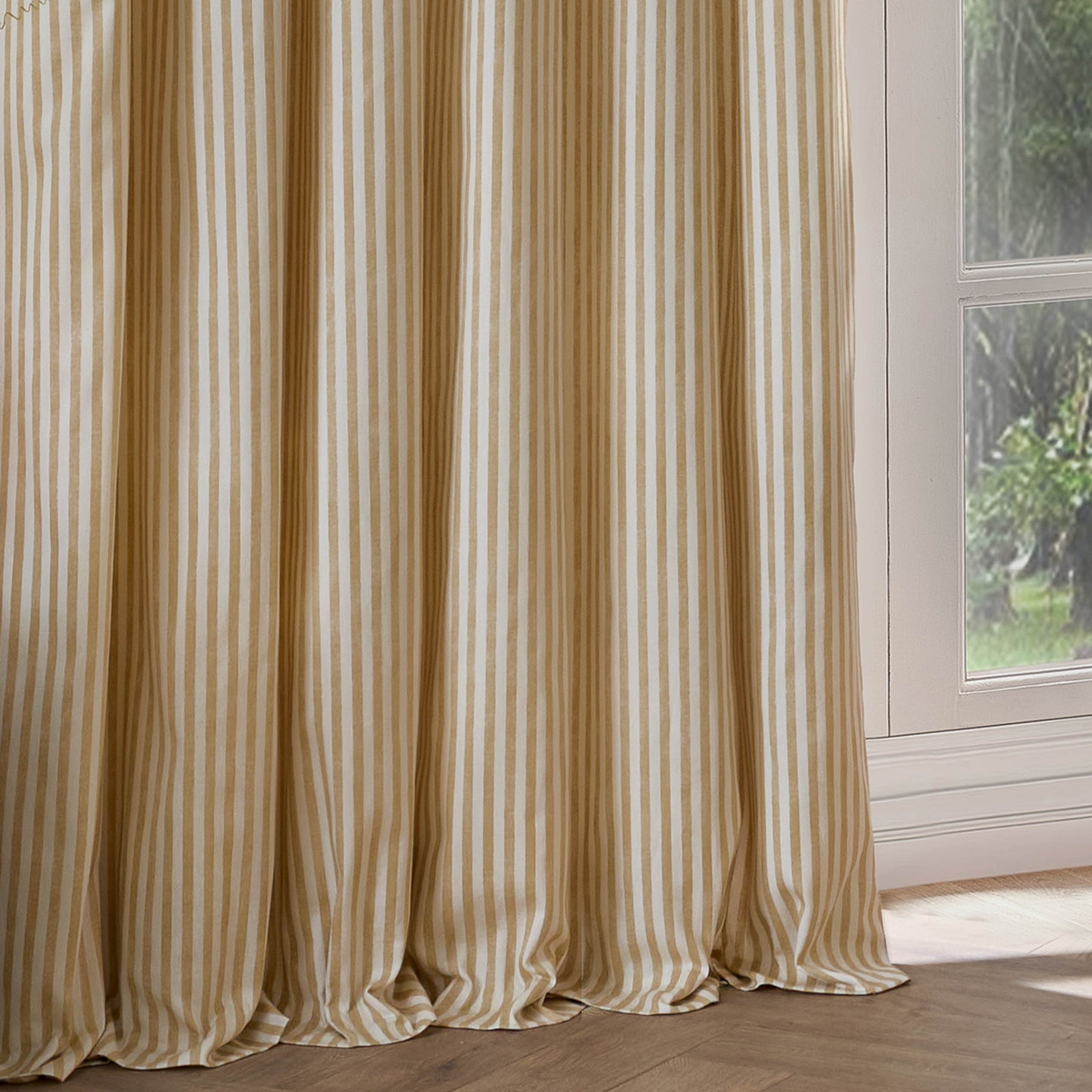 Yard Hebden Cotton Ready Made Eyelet Curtains Honey Yellow