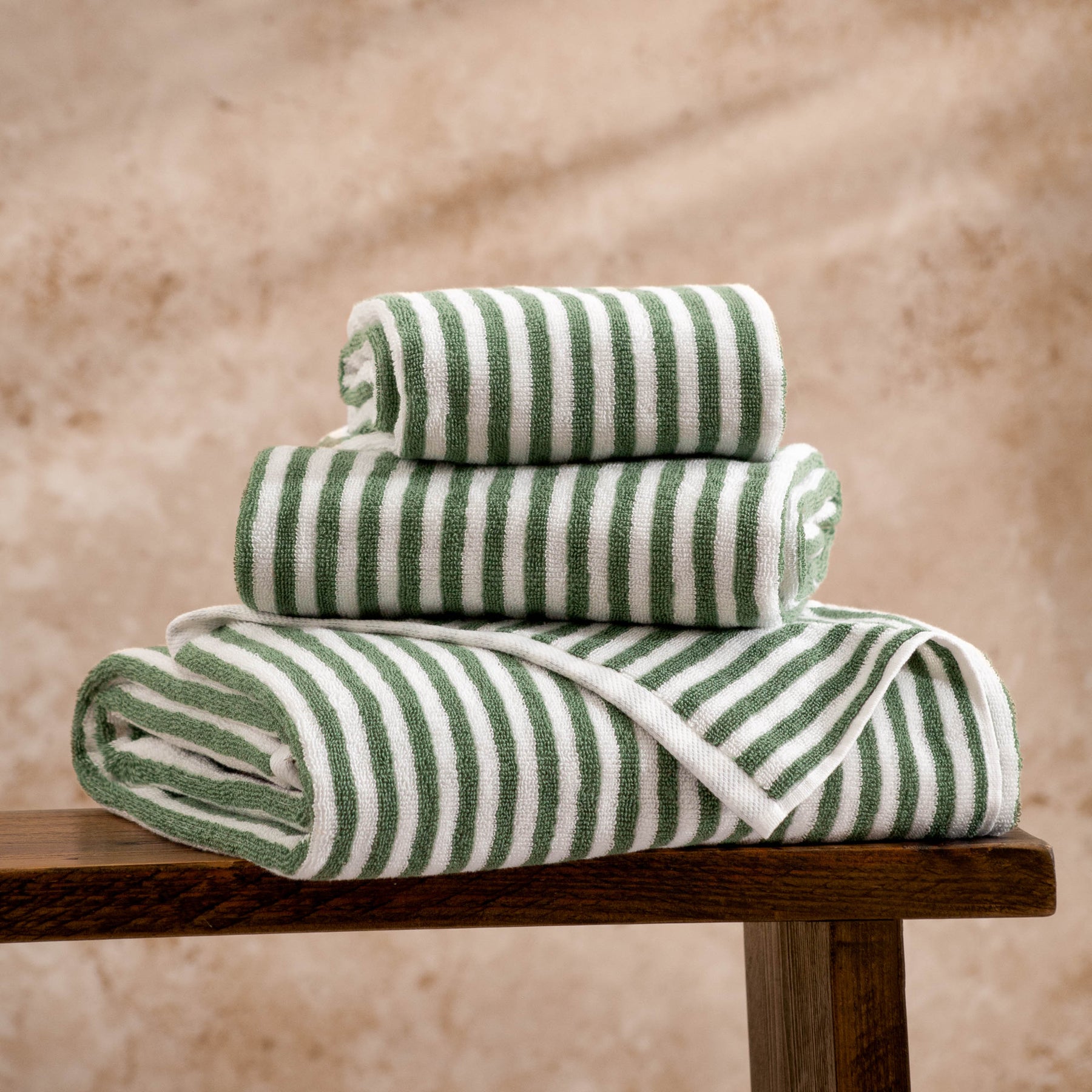 Yard Hebden Striped Cotton Towel Forest