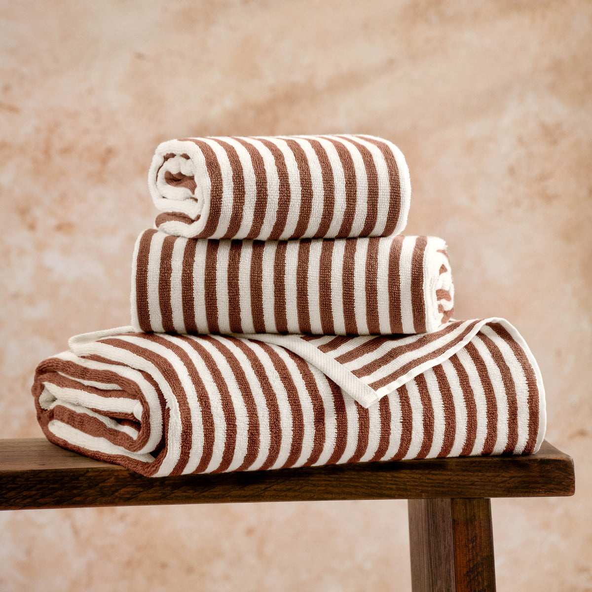 Yard Hebden Striped Cotton Towel Pecan