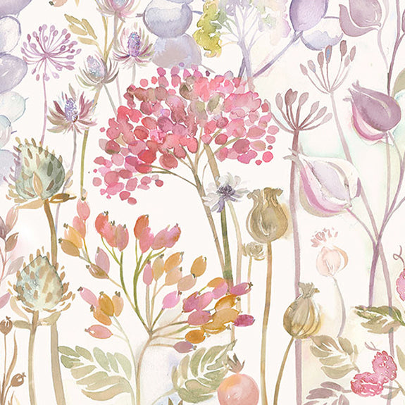 Voyage Maison Hedgerow Printed Linen Fabric Cream