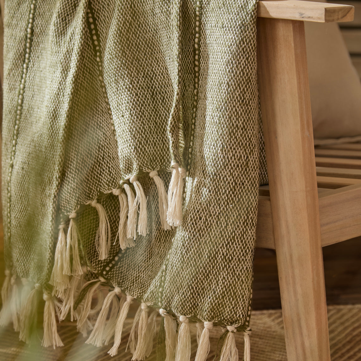 Yard Hedon Woven Outdoor Throw 130cm x 180cm Moss