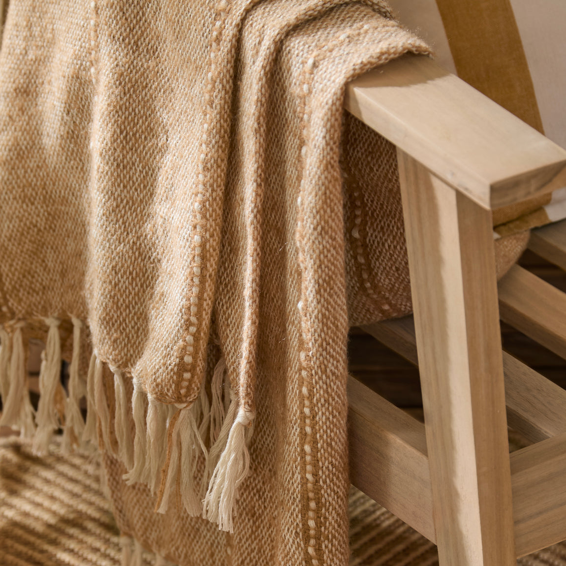 Yard Hedon Woven Outdoor Throw 130cm x 180cm Natural