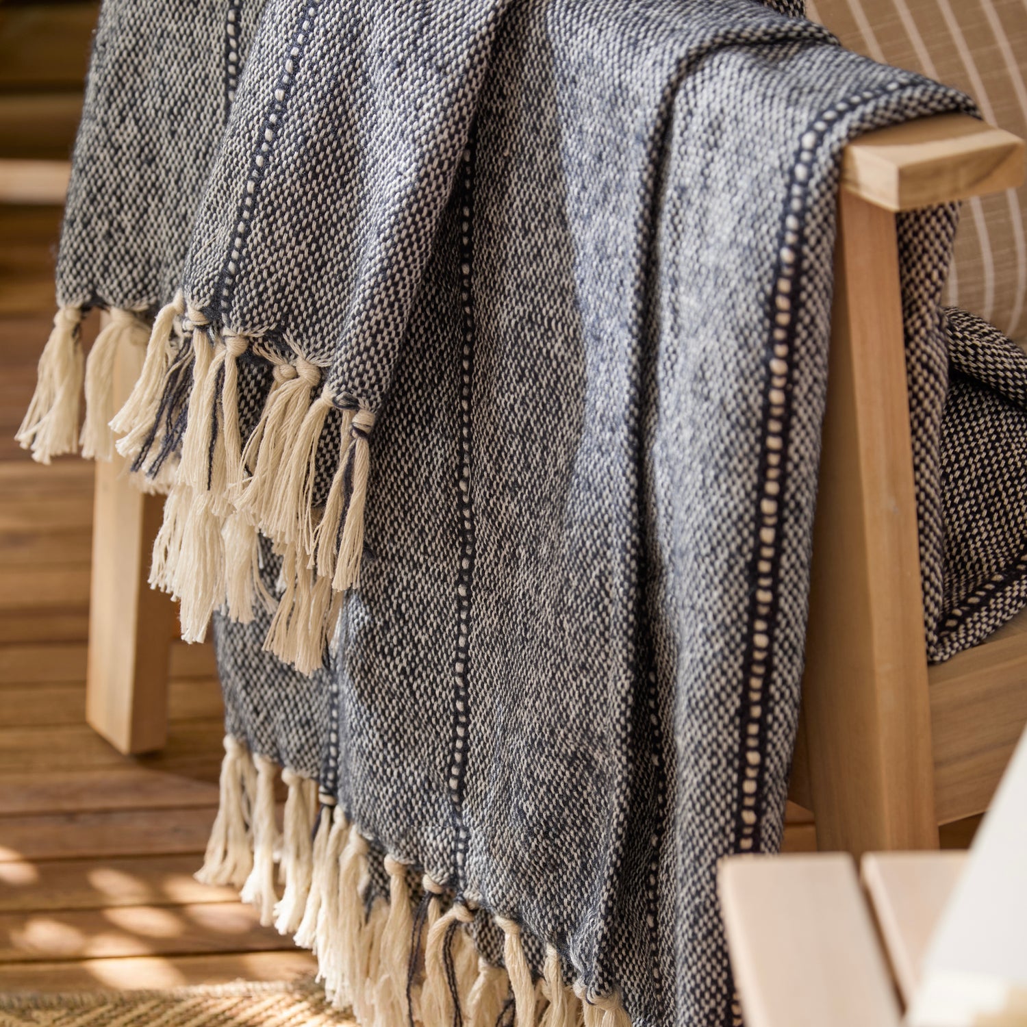 Yard Hedon Woven Outdoor Throw 130cm x 180cm Navy