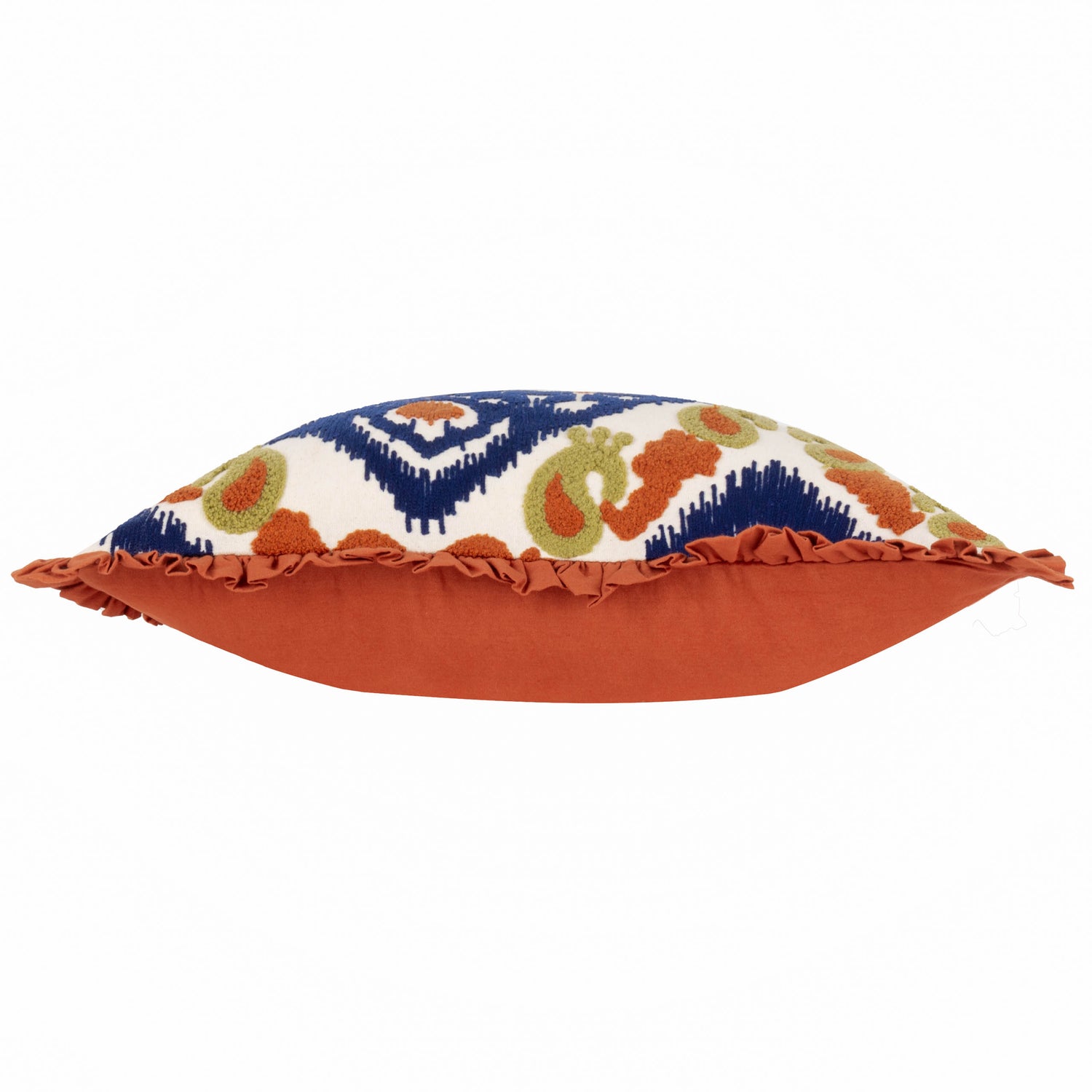 Henderson Embroidered Cotton Filled Cushion 45cm x 45cm Amber Cerulean