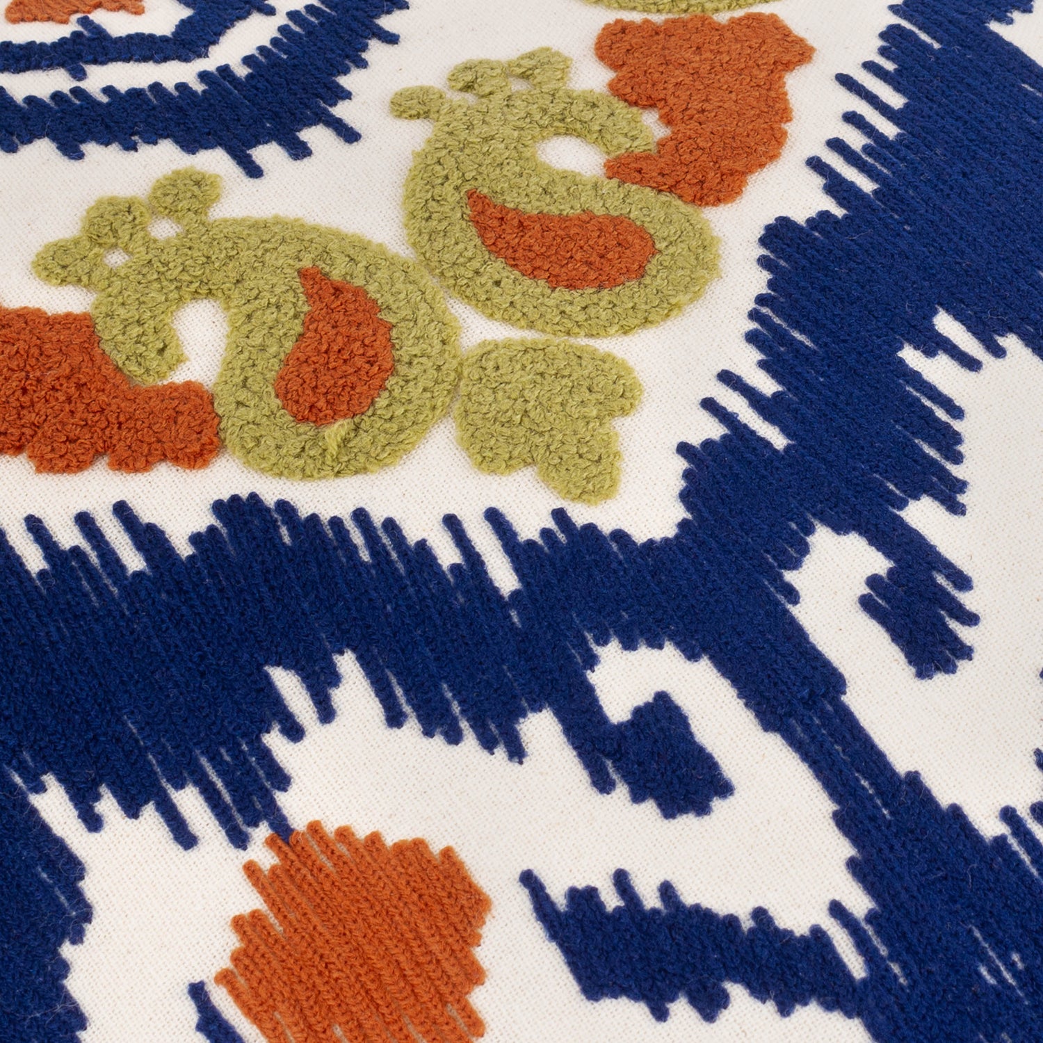 Henderson Embroidered Cotton Filled Cushion 45cm x 45cm Amber Cerulean