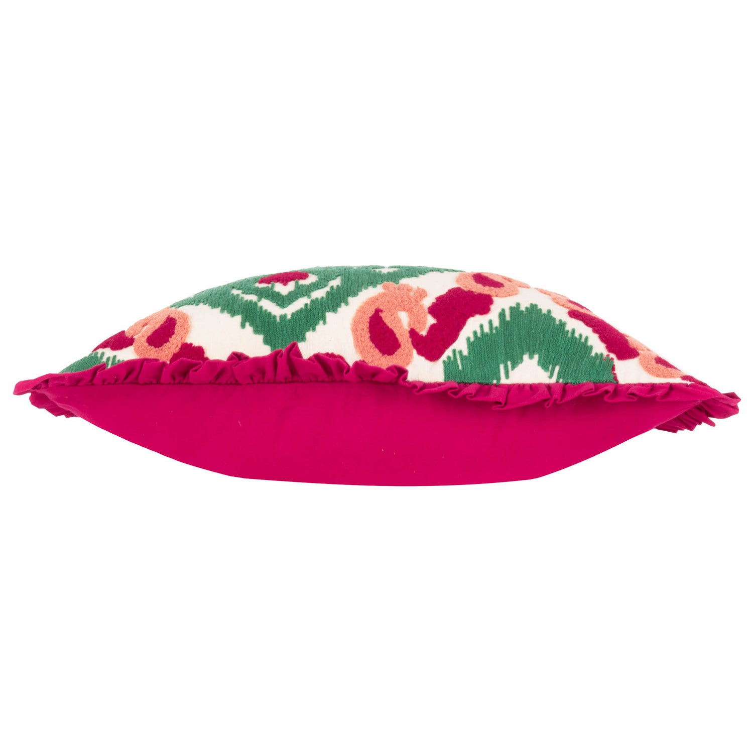 Henderson Embroidered Cotton Filled Cushion 45cm x 45cm Cerise Jade