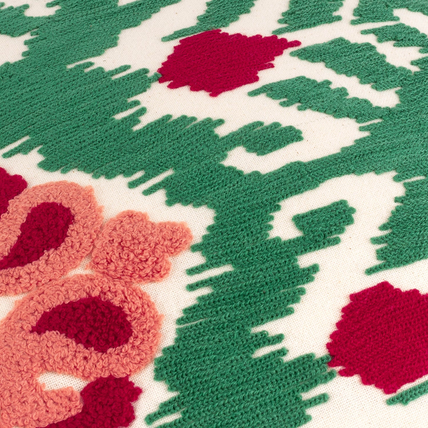 Henderson Embroidered Cotton Filled Cushion 45cm x 45cm Cerise Jade