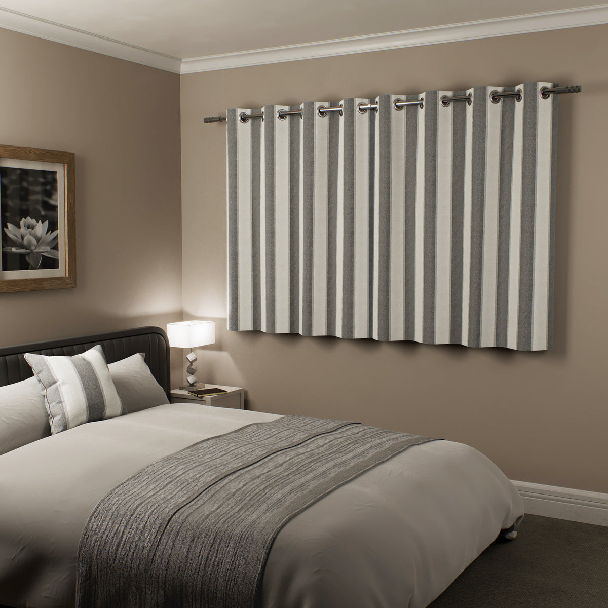 Henley Thermal Ready Made Eyelet Blackout Curtains Grey