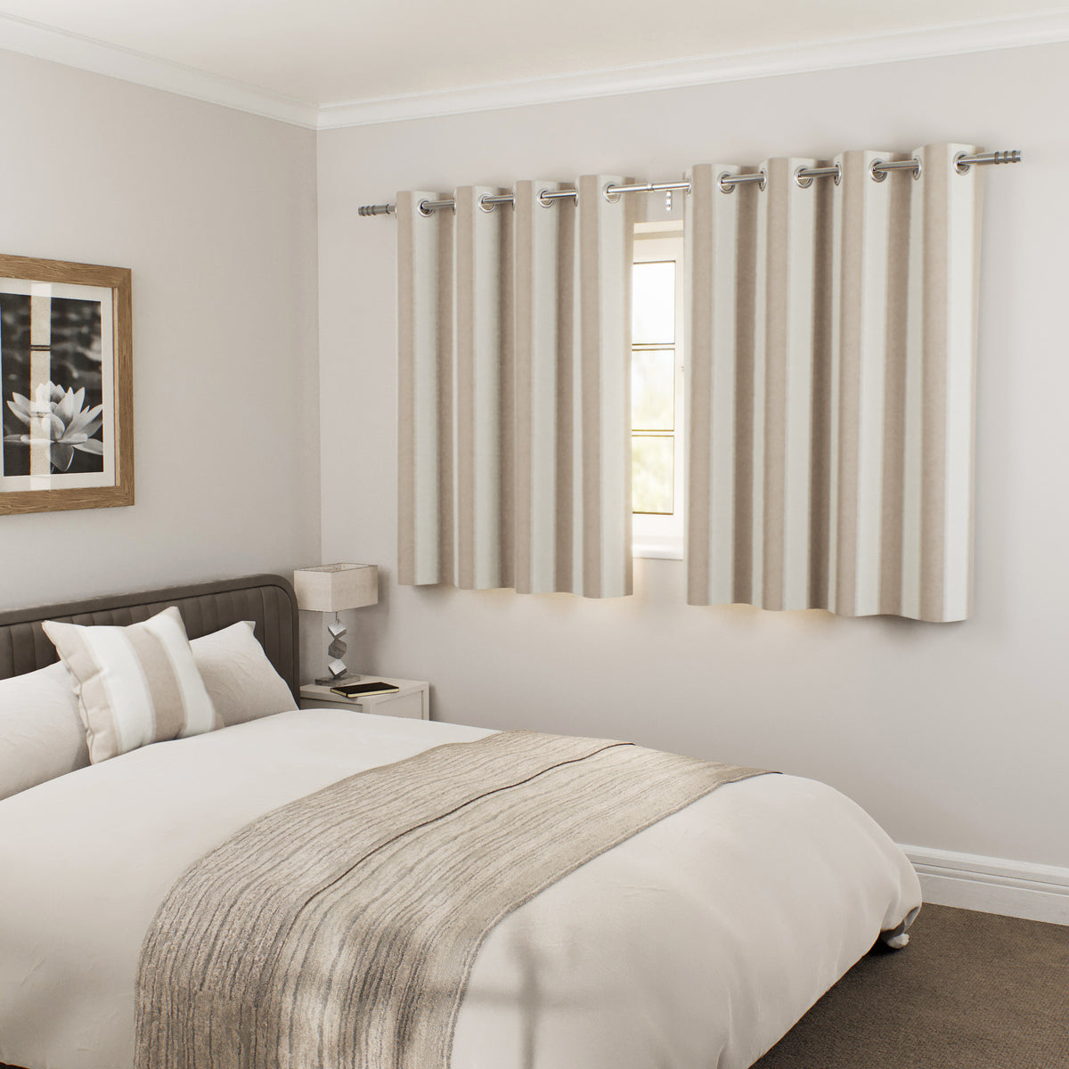 Henley Thermal Ready Made Eyelet Blackout Curtains Natural