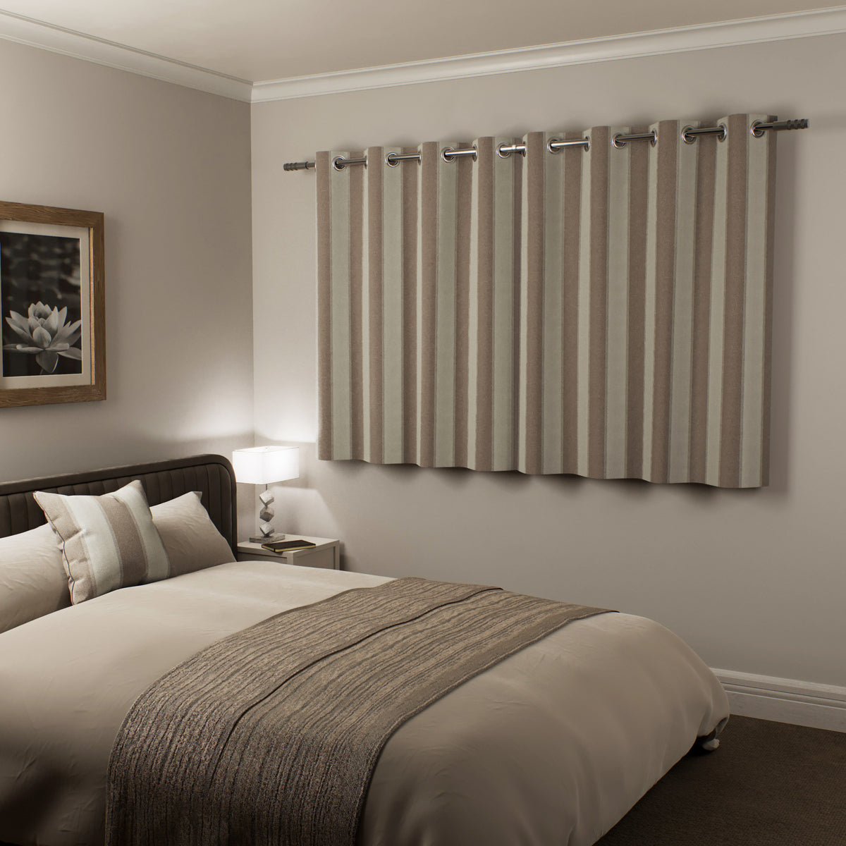 Henley Thermal Ready Made Eyelet Blackout Curtains Natural