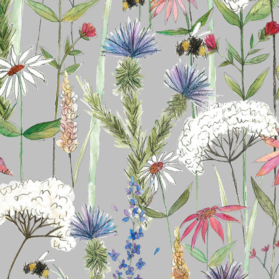 Voyage Maison Hermione Printed Cotton Fabric Silver