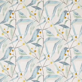 HARLEQUIN Entity Printed Fabric Emerald Ochre