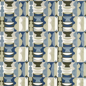 HARLEQUIN Potshop Embroidered Fabric Atlantic Neptune Green