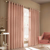 furn. Himalaya Jacquard Ready Made Eyelet Curtains Blush Pink