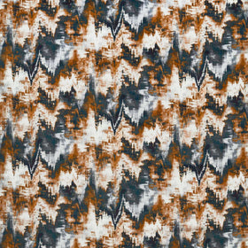 HARLEQUIN Distortion Printed Fabric Tobacco Slate Clay Velvet