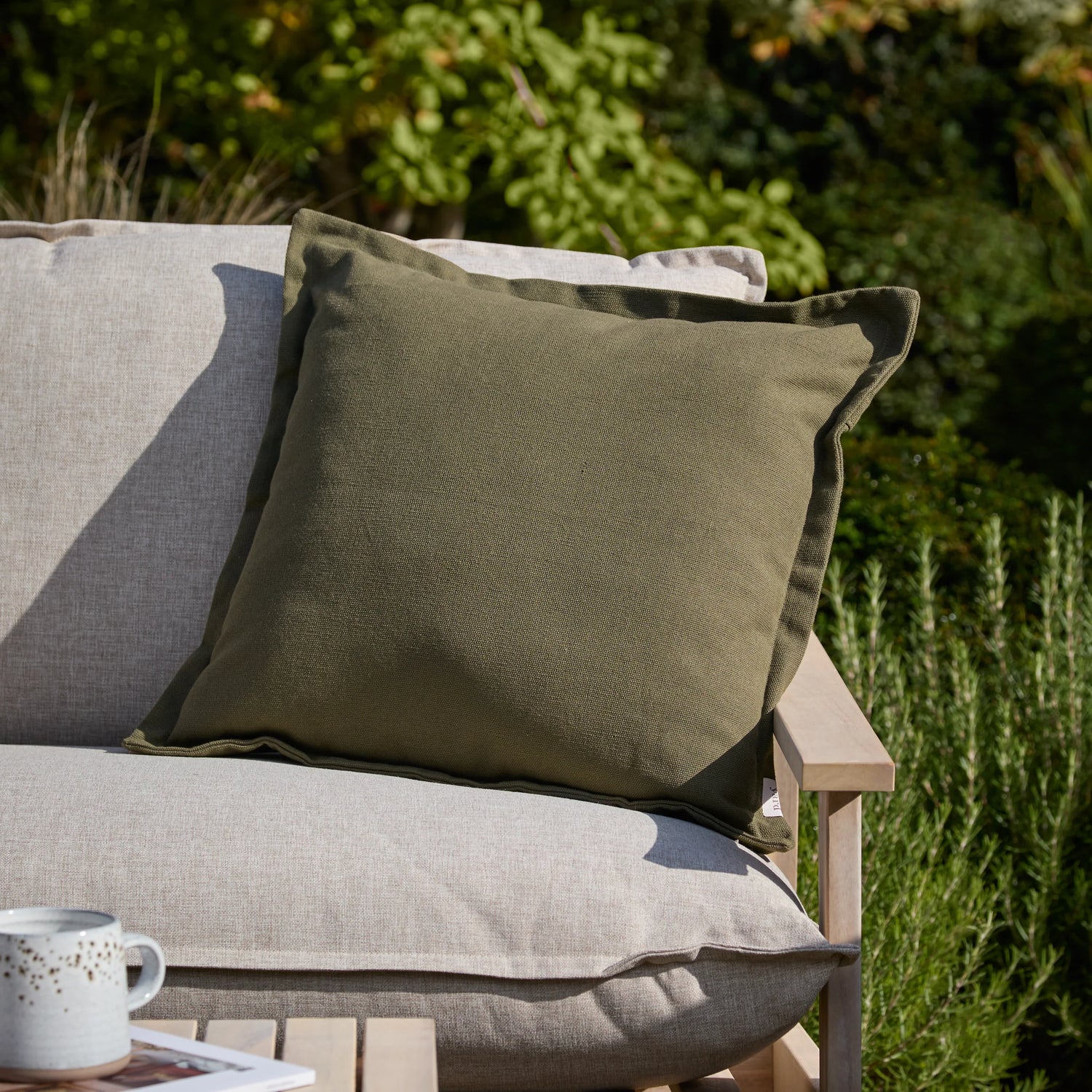 Yard Holmfirth Canvas Outdoor Filled Cushion 45cm x 45cm Lichen