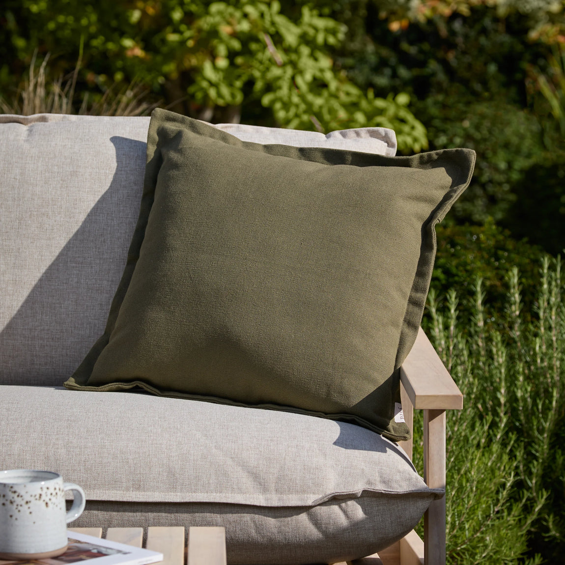 Yard Holmfirth Canvas Outdoor Filled Cushion 45cm x 45cm Lichen