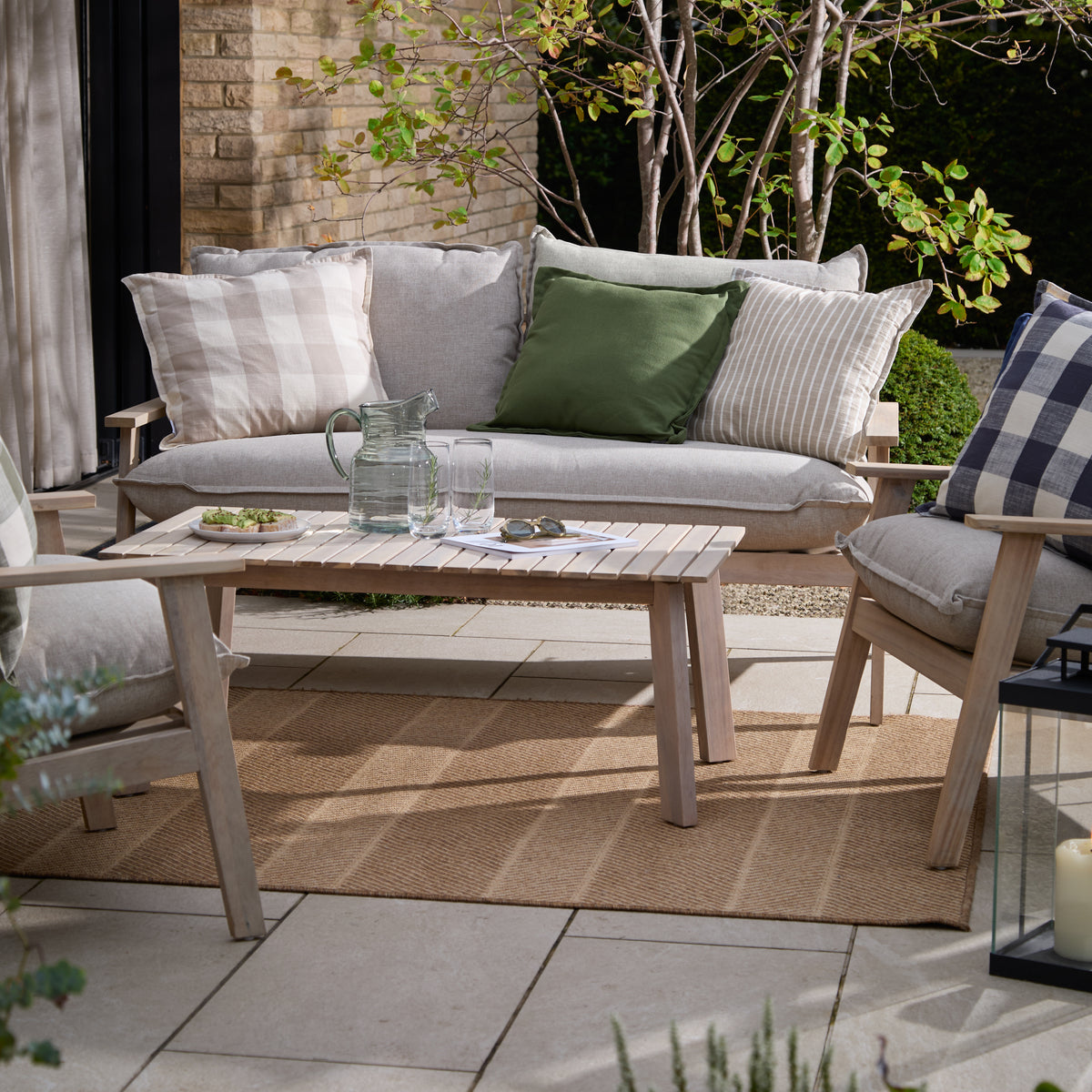 Yard Holmfirth Canvas Outdoor Filled Cushion 45cm x 45cm Natural