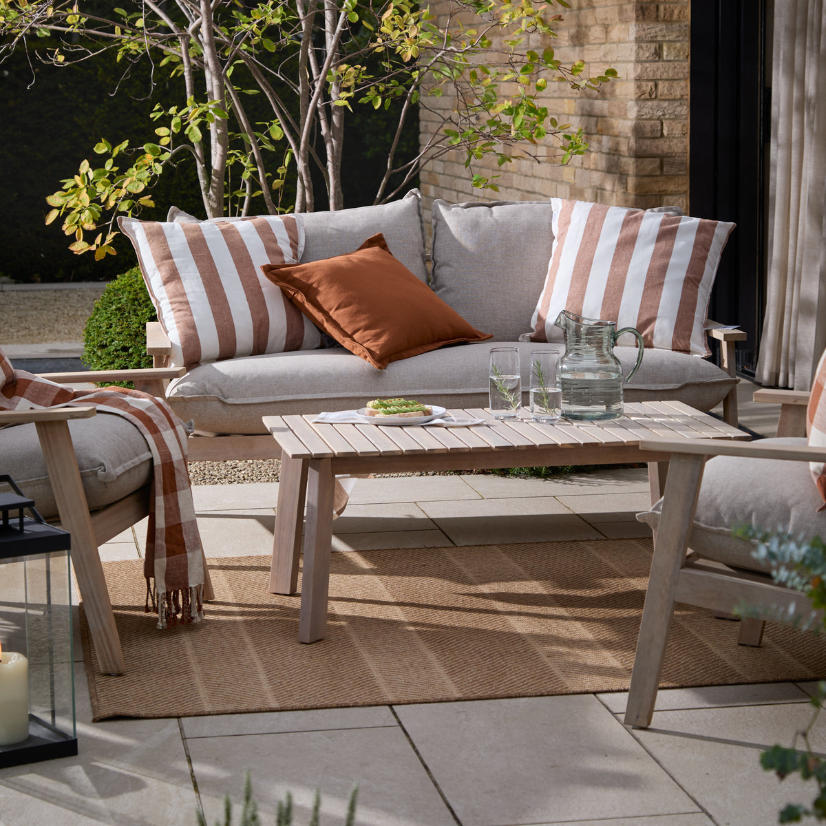Yard Holmfirth Canvas Outdoor Filled Cushion 45cm x 45cm Pecan