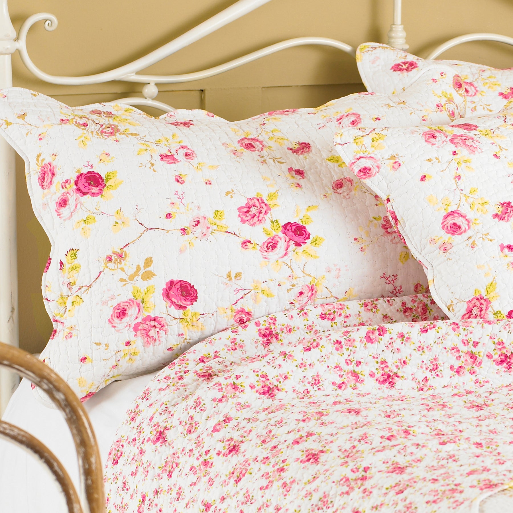 Paoletti Honeypot Lane Floral Continental Pillowcase White