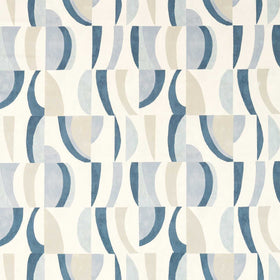 HARLEQUIN Torillo Printed Fabric Sky Cornflower Linen