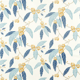 HARLEQUIN Coppice Printed Fabric Saffron Cobalt