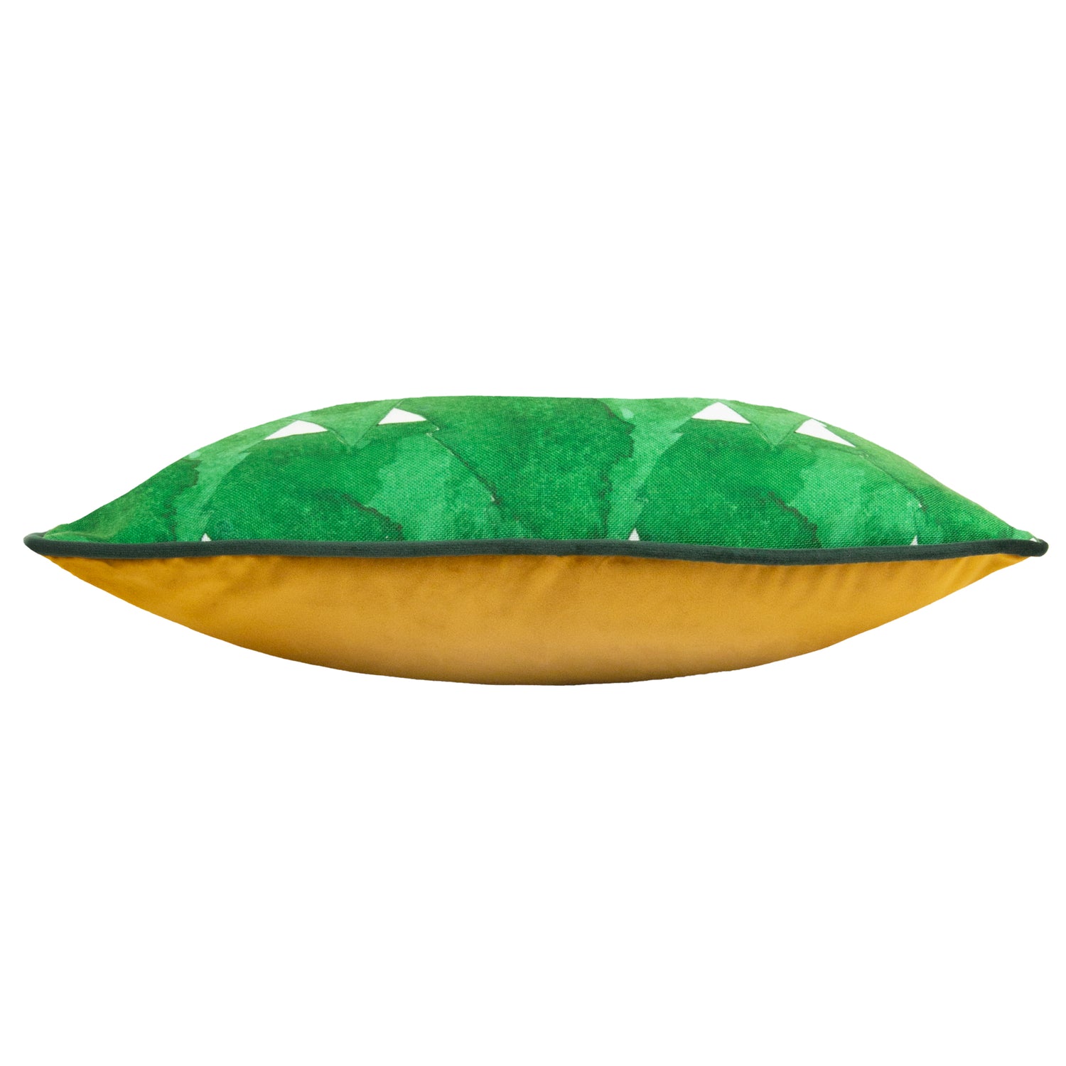 Hide And Seek Santa Printed Piped Velvet Filled Cushion 43cm x 43cm Green