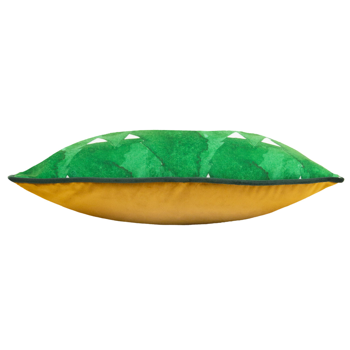 Hide And Seek Santa Printed Piped Velvet Filled Cushion 43cm x 43cm Green