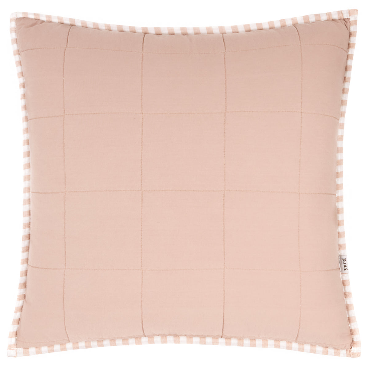 Yard Hebden Stripe Cotton 55cm x 55cm Filled Cushion Blush Cotta