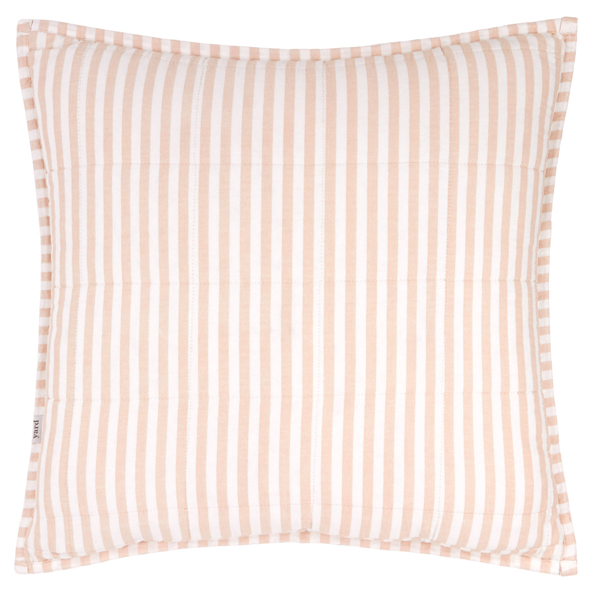 Yard Hebden Stripe Cotton 55cm x 55cm Filled Cushion Blush Cotta