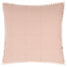Yard Hebden Stripe Cotton 55cm x 55cm Filled Cushion Blush Cotta