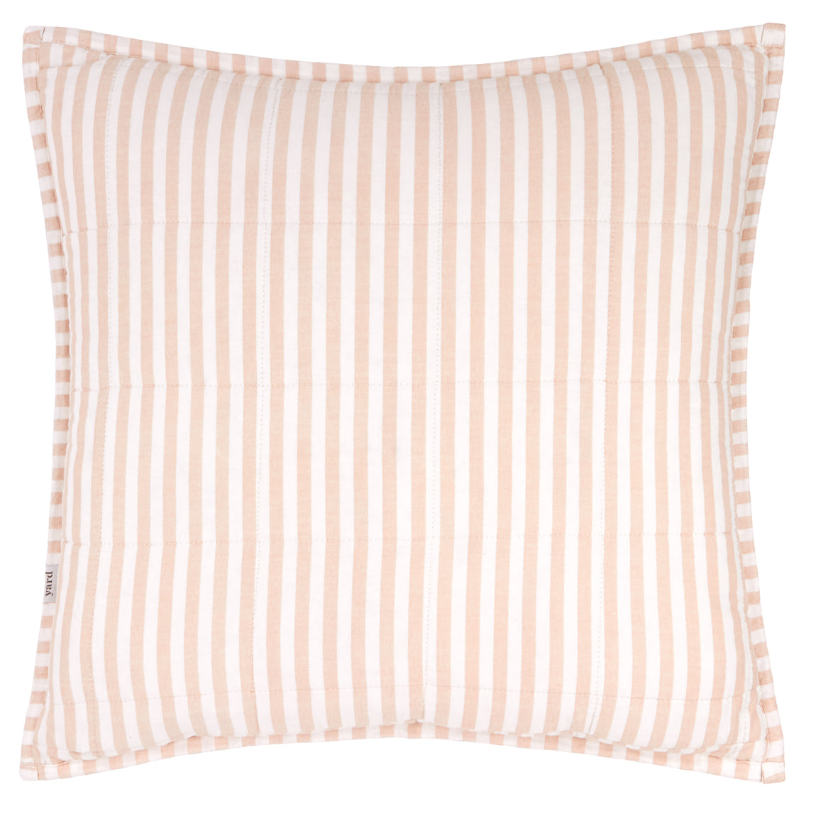 Yard Hebden Stripe Cotton 55cm x 55cm Filled Cushion Blush Cotta