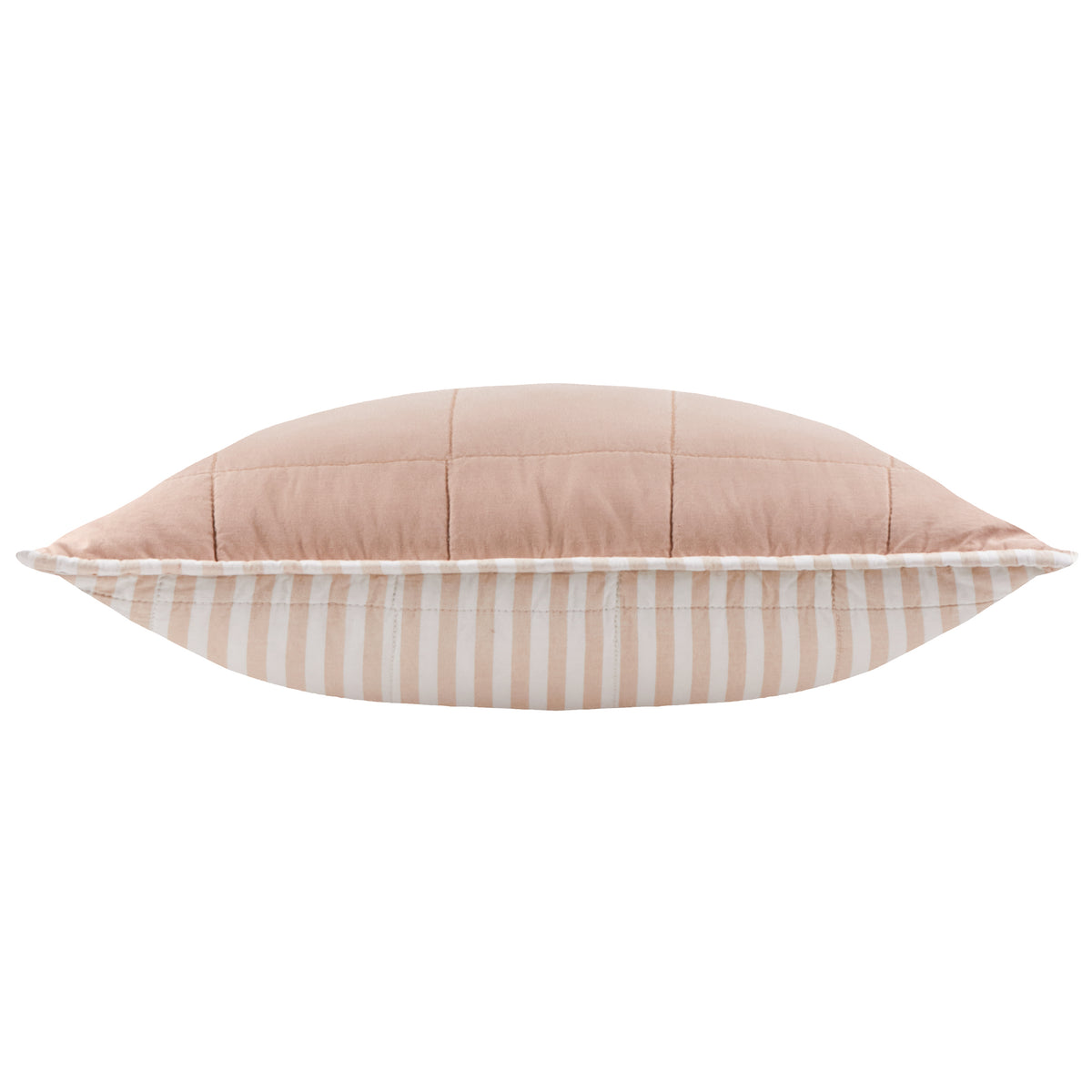 Yard Hebden Stripe Cotton 55cm x 55cm Filled Cushion Blush Cotta