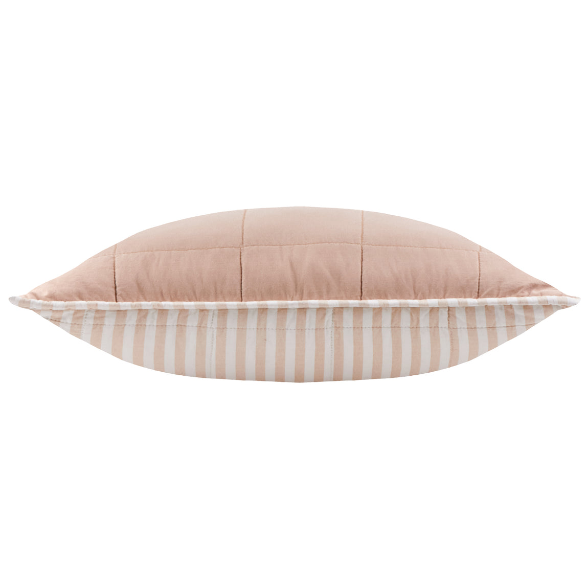 Yard Hebden Stripe Cotton 55cm x 55cm Filled Cushion Blush Cotta