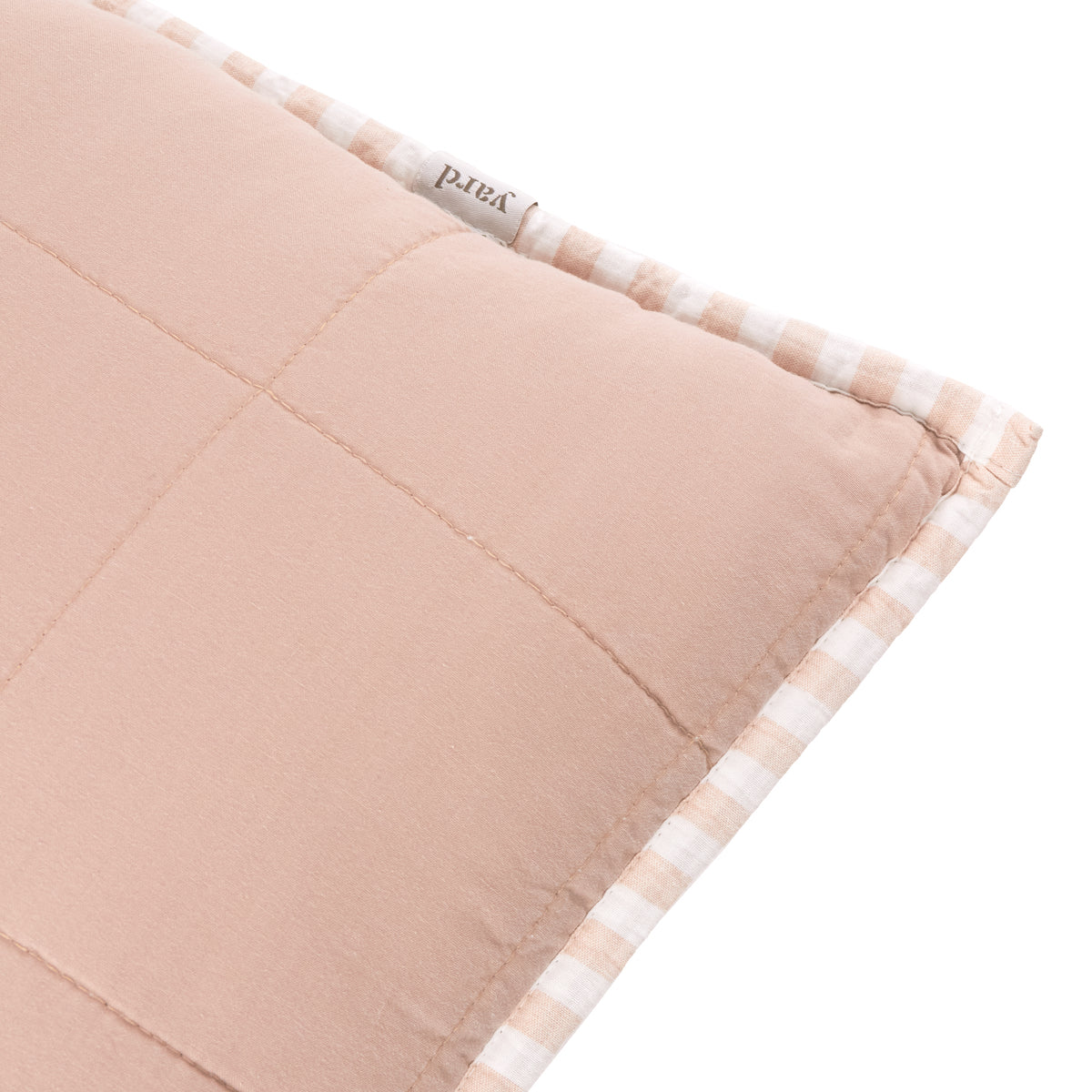 Yard Hebden Stripe Cotton 55cm x 55cm Filled Cushion Blush Cotta
