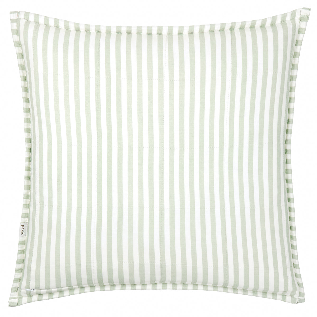 Yard Hebden Stripe Cotton 55cm x 55cm Filled Cushion Eucalyptus Bay Green