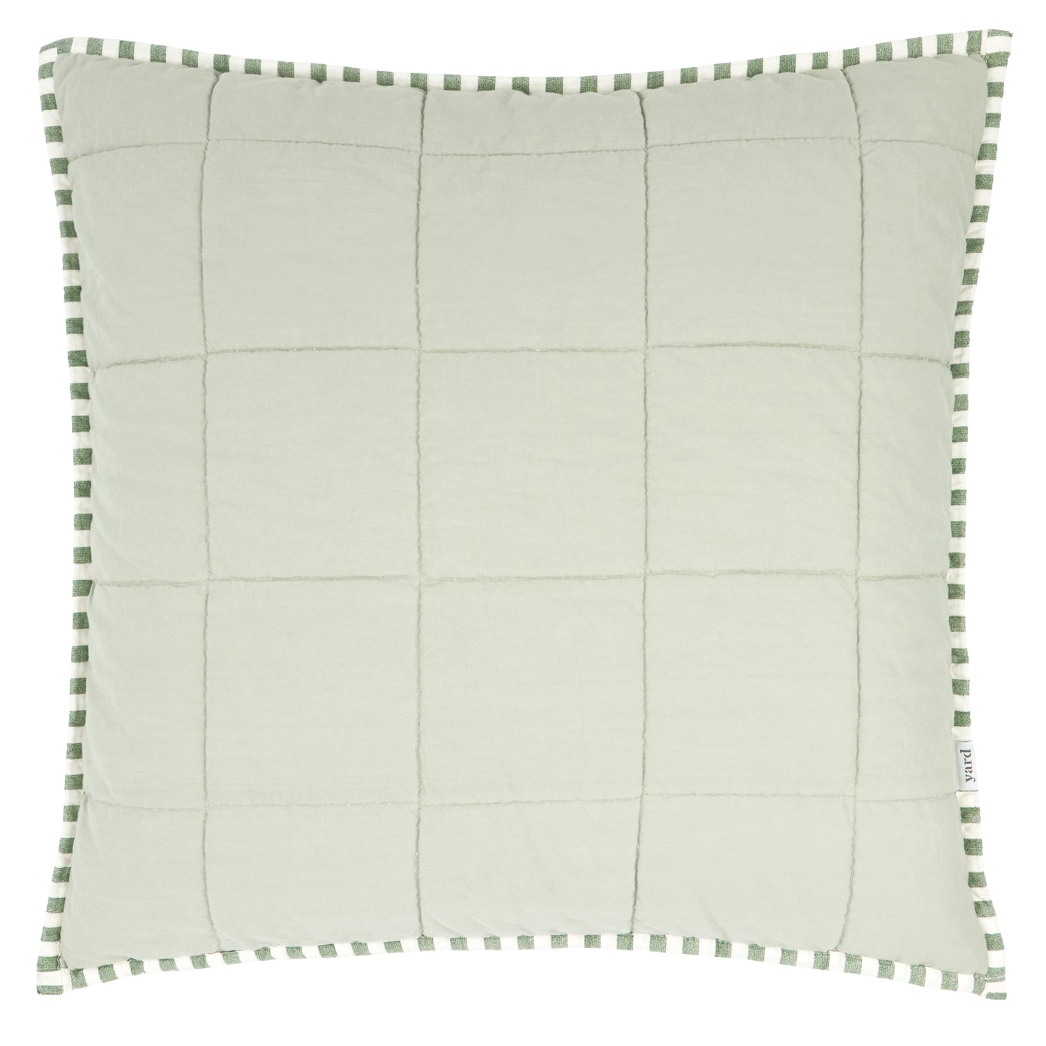 Yard Hebden Stripe Cotton 55cm x 55cm Filled Cushion Forest Bay Green