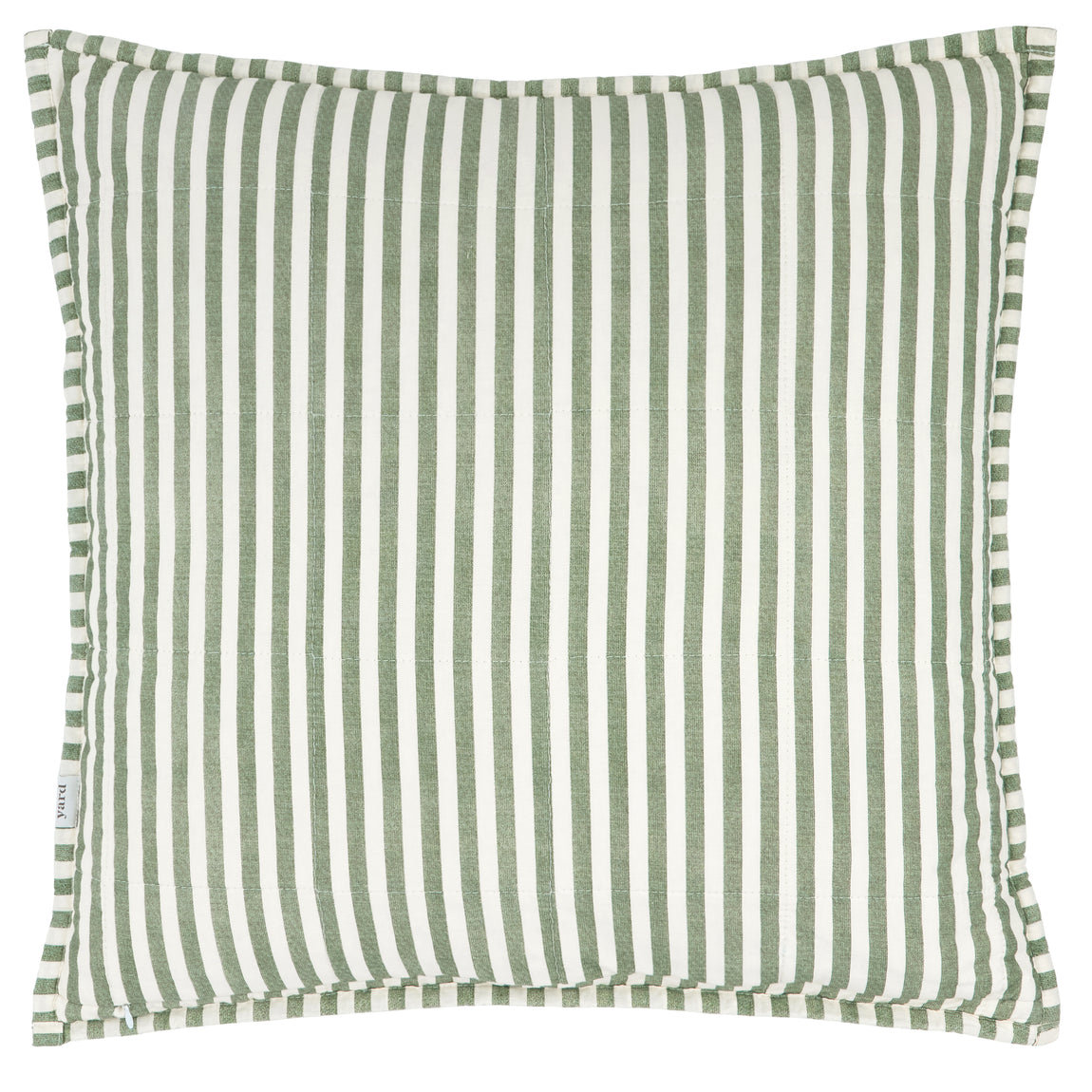 Yard Hebden Stripe Cotton 55cm x 55cm Filled Cushion Forest Bay Green