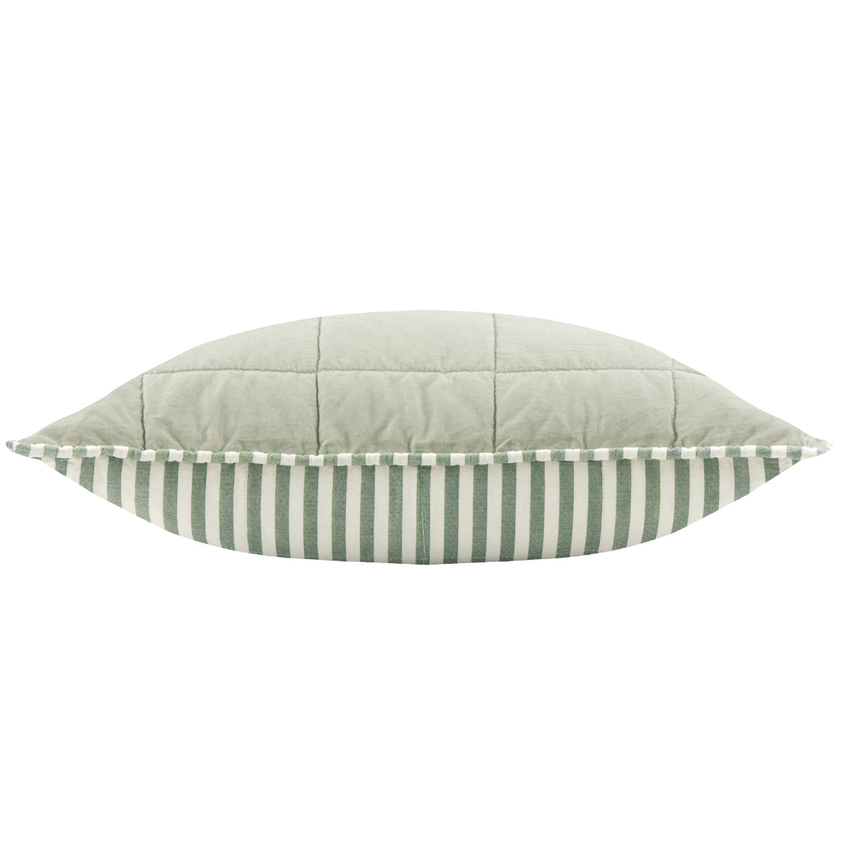 Yard Hebden Stripe Cotton 55cm x 55cm Filled Cushion Forest Bay Green