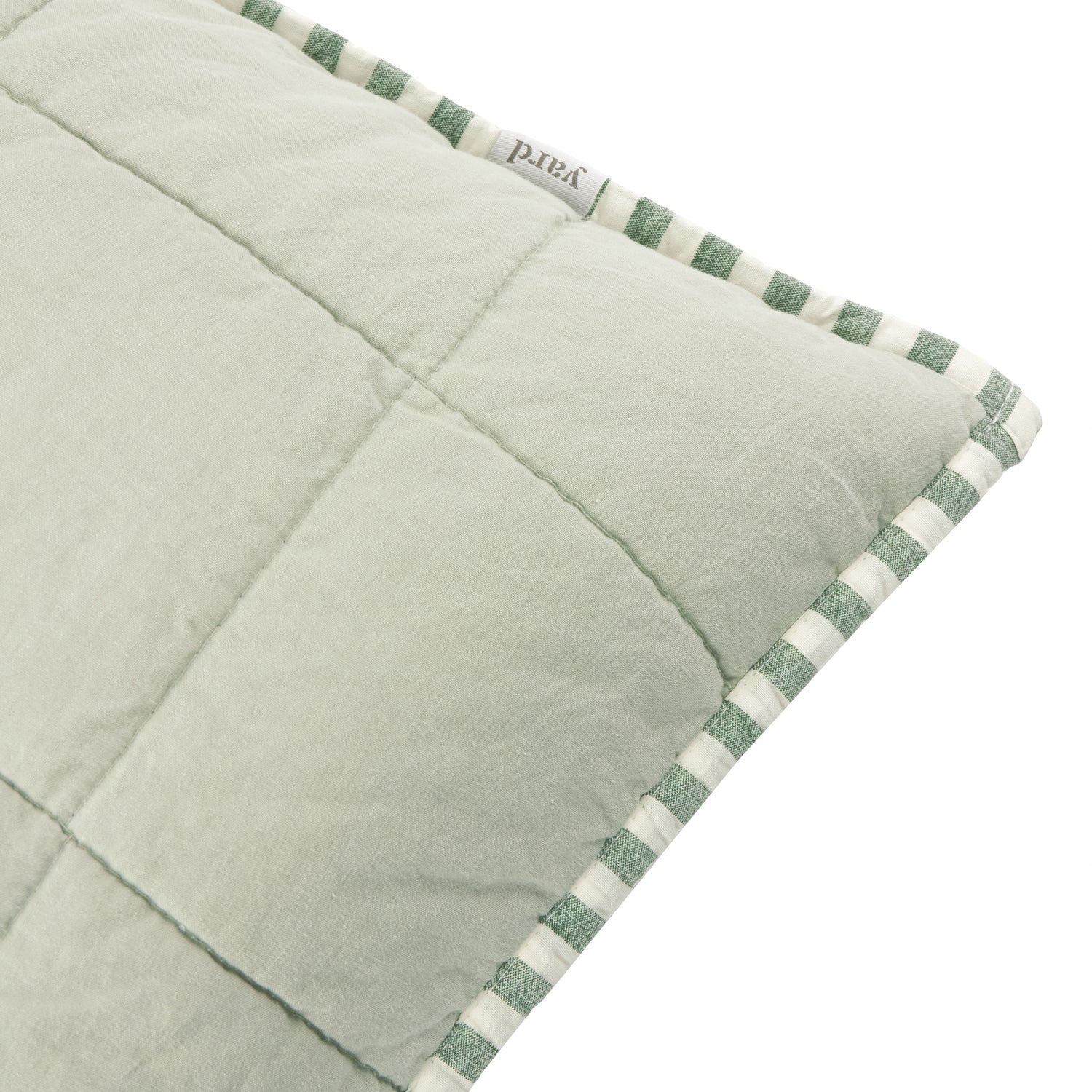 Yard Hebden Stripe Cotton 55cm x 55cm Filled Cushion Forest Bay Green