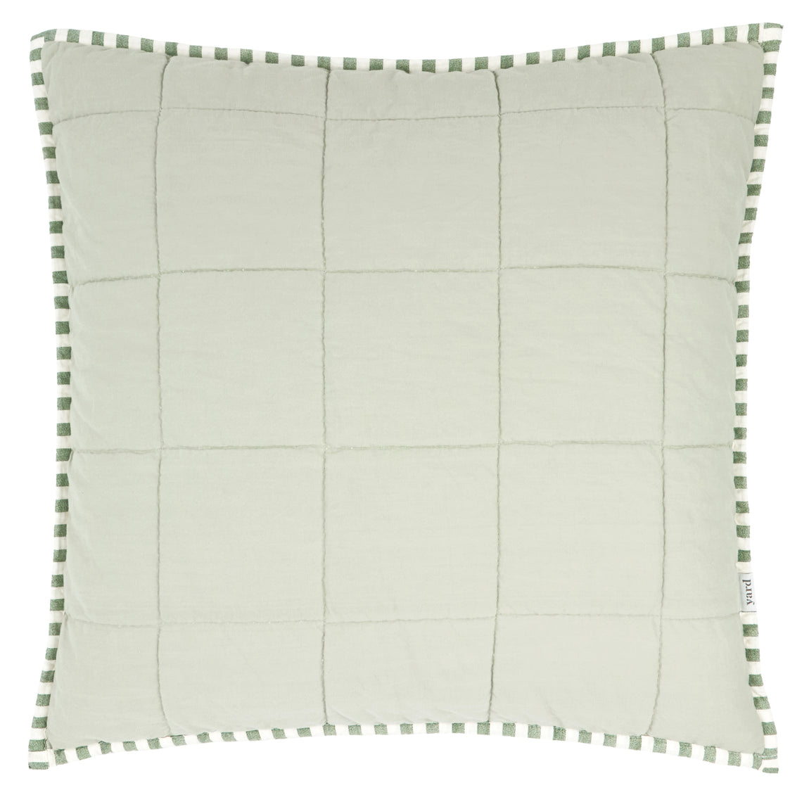 Yard Hebden Stripe Cotton 55cm x 55cm Filled Cushion Forest Bay Green