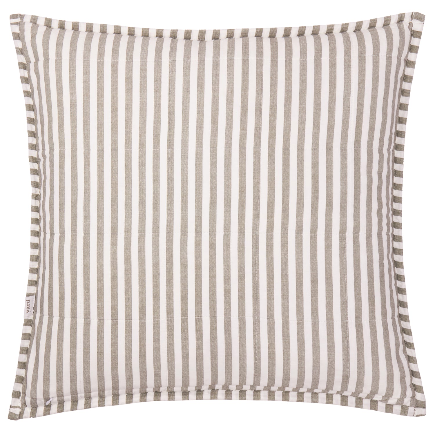 Yard Hebden Stripe Cotton 55cm x 55cm Filled Cushion Mole Stone