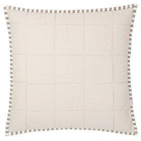 Yard Hebden Stripe Cotton 55cm x 55cm Filled Cushion Mole Stone