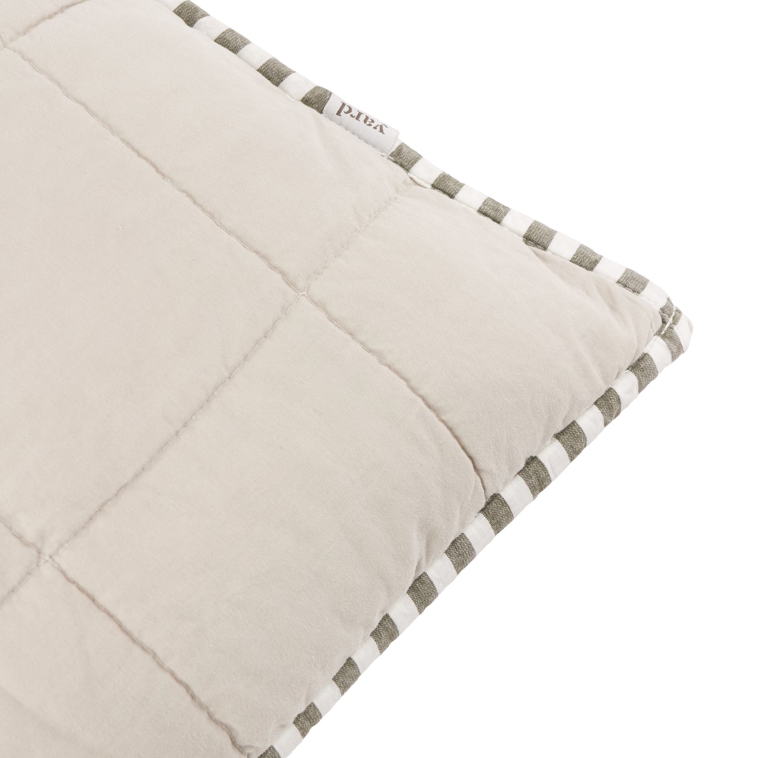 Yard Hebden Stripe Cotton 55cm x 55cm Filled Cushion Mole Stone