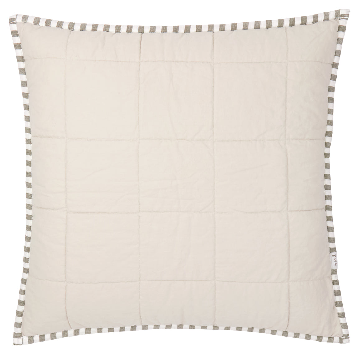 Yard Hebden Stripe Cotton 55cm x 55cm Filled Cushion Mole Stone